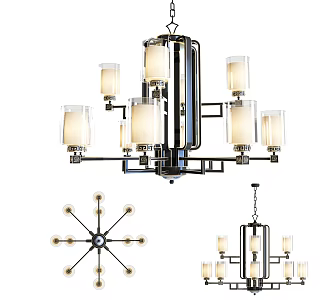 New Chinese Chandelier 3d model