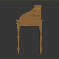 Traditional Wooden Writing Desk With Multiple Drawers And Small Open Compartments