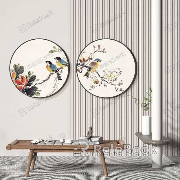 New Chinese Round Frame Painting Decorative Painting model