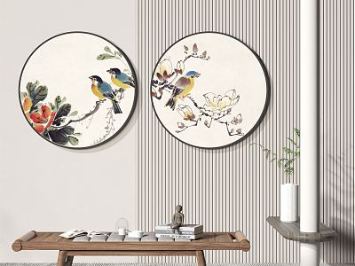 New Chinese Round Frame Painting Decorative Painting model