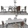 Modern Dining Table and Chair Combination 3d model
