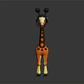 Cartoon Giraffe Character With Black Orange Yellow Colors Spiked Neck And Black Spots