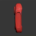 Tactical Red Handheld Weapon Featuring Blue Circular Display And Control Buttons Design