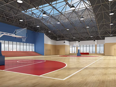 modern basketball court 3d model