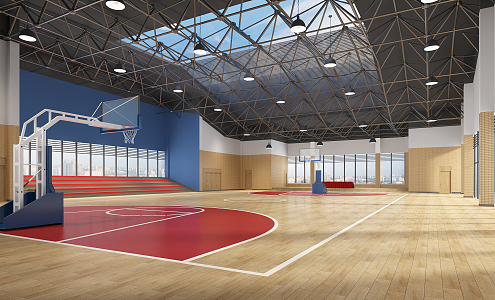 modern basketball court 3d model