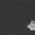 Modern 3D Weapon Model With White Body Black Stripes And Glowing Elements