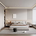 Modern Bedroom Interior Design With Platform Bed Nightstands Area Rug And Large Window