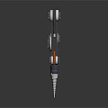 Multi Jointed Robotic Arm With Black Metal Frame Orange Cables And Rotating Components