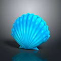 Elegant Blue Shell Shaped Decorative Ornament With Smooth Surface For Home 3d model
