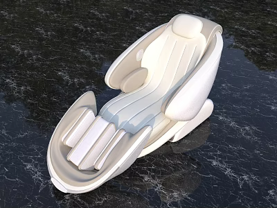 Modern White Massage Chair With Ergonomic Design And Comfortable Supportive Seats 3d model