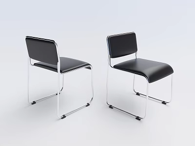 Black Office Chairs With Modern Metal Frame And Sleek Design For Workspace 3d model