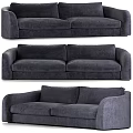 Dark Gray Two Seater Sofa With Velvet Upholstery Modern Design And Sleek Armrests