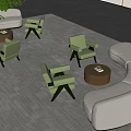 Modern Lounge Area Modern Lobby Lounge Area Leisure Sofa Combination Lobby Bar Multi-person Sofa Curved Sofa Combination 3d model