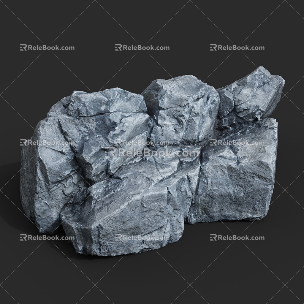 Rock Stone Block Granite Natural Landscape 3d model