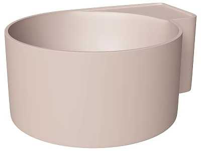 Modern Beige Round Washbasin With Ceramic Surface And Square Extended Countertop 3d model
