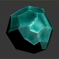 Vibrant Blue Green Prismatic Crystal Featuring Surface Texture On Dark Background 3d model