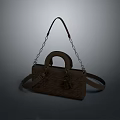 Stylish Brown Leather Handbag With Chain Strap And Top Handle Design