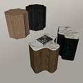 Contemporary Wooden Stools with Various Color Finishes and Natural Wood Grain Details