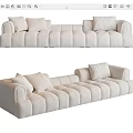 Modern Multiplayer Sofa Cream Multiplayer Sofa 3d model