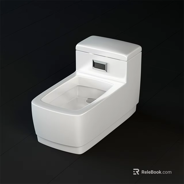 White Modern Toilet With Sleek Design And Integrated Water Tank 3d model 