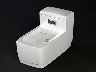 White Modern Toilet With Sleek Design And Integrated Water Tank 3d model