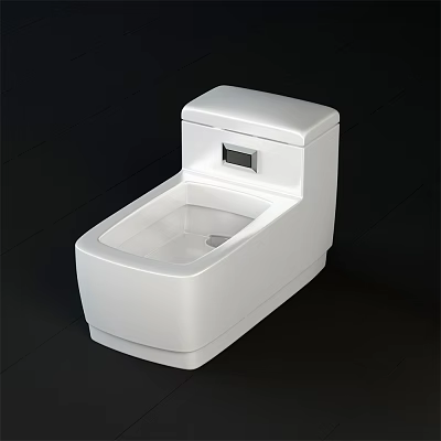 White Modern Toilet With Sleek Design And Integrated Water Tank 3d model