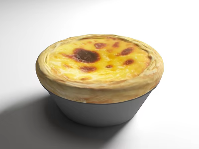 Golden Brown Egg Tart With Crispy Pastry And Creamy Custard Filling 3d model