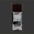 Old Rusty White Pickup Truck With Broken Windows And Worn Exterior