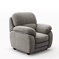 Comfortable Modern Gray Fabric Single Sofa With Cozy Armrests And Backrest 3d model