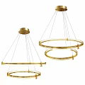 Modern Gold Double Ring Circular Ceiling Light With Stylish Design For Interior Decor 3d model
