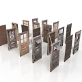 Collection Of Various Wooden And Glass Paneled Doors With Different Designs