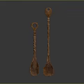 Artisan Crafted Wooden Spoons With Twisted Handles For Kitchen Use And Decor