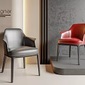 Modern Designer Dining Chairs Gray And Red Leather With Contemporary Style