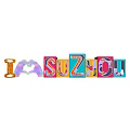 Colorful 3D Neon Letters I Love Suzhou Against Night Sky With Moon