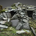 Ancient Stone Hut Structure With Stacked Stones Moss And Stone Doorway