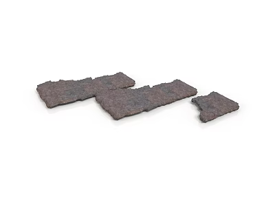 Dark Rough Surface Decorative Stone Tiles with Three Different Sizes for Interior Decoration 3d model