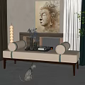 New Chinese Style Sofa Stool 3d model