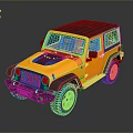 Yellow Jeep Wrangler with Black Roof Classic Convertible Exterior Design
