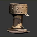 Traditional Bonsai Potted Plant In Carved Ceramic Pot With Decorative Base