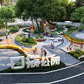 Pocket Park Landscape Design With Lush Trees Walking Paths Seating Areas And People Enjoying