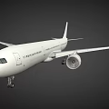 White Passenger Aircraft 3D Model With Extended Wings And Engines