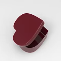 Red Heart Shaped Open Box Decorative Ornament Set With Interior Design 3d model