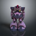 Purple Gray Robot Figure With Red Head Light And Mechanical Armor Joint Structure 3d model