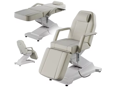 Modern Beige Leather Massage Chair With Adjustable Backrest Armrest And Reclining Function 3d model