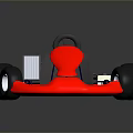 Red Go Kart Featuring Black Wheels Metal Frame And Racing Seat Design