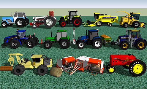 Modern Agricultural Machinery Agricultural Machinery Equipment Tractor Harvester 3d model