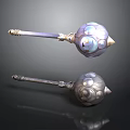 Ornate Fantasy Hammer Weapon Design With Metallic Handle And Glowing Blue Details