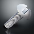 Metal Slotted Head Screw Threaded Cylindrical Shaft With Shiny Finish