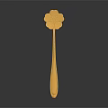 Golden Flower Shaped Spoon A Decorative And Practical Household Item For Daily Life