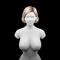 3D Rendered Human Torso Model Featuring Realistic Breasts and Blonde Hair